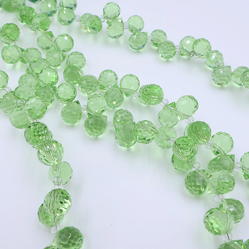 8MM Teardrop Faceted Beads - Green & Red Family