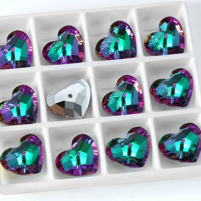 18MM Heart Shape Faceted Crystal Beads