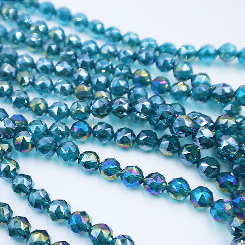 10mm Round Glossy Glass Beads - Transparent AB Series