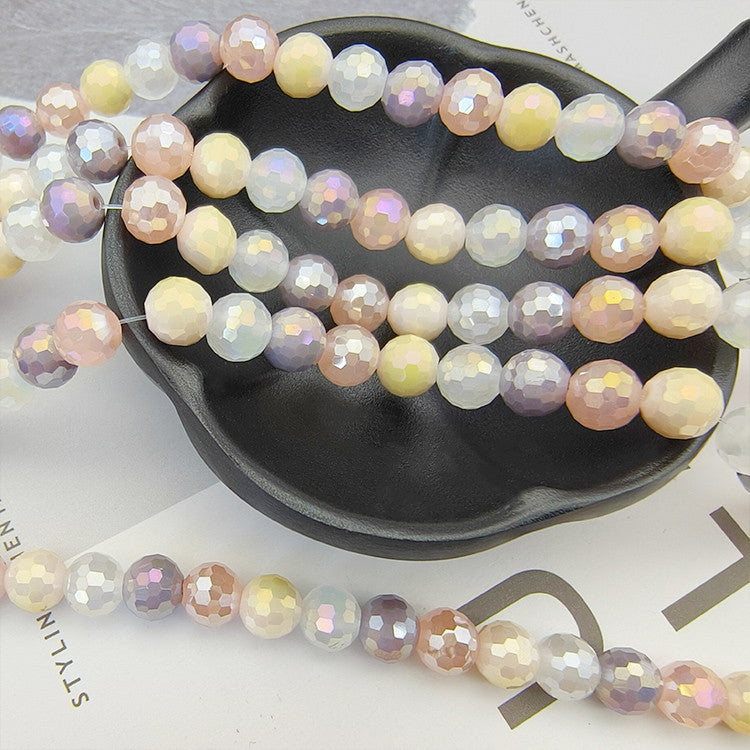 8mm 96 Faceted Jade Rainbow Disco Crystal