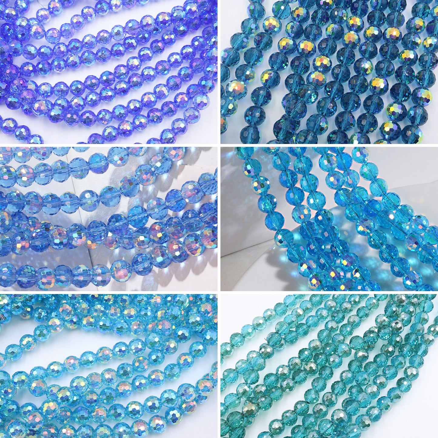 8MM Disco Beads - Blue Family