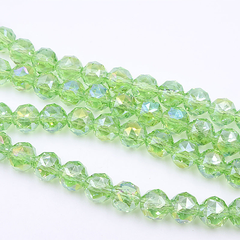 10mm Round Glossy Glass Beads - Transparent AB Series