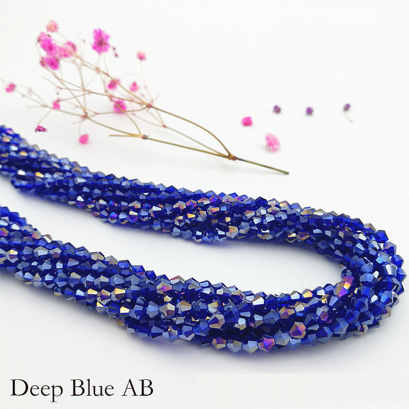 4mm Bicone Crystal Beads - Blue Family