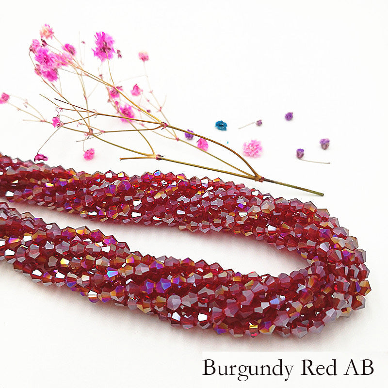 4mm Bicone Crystal Beads - Red Family