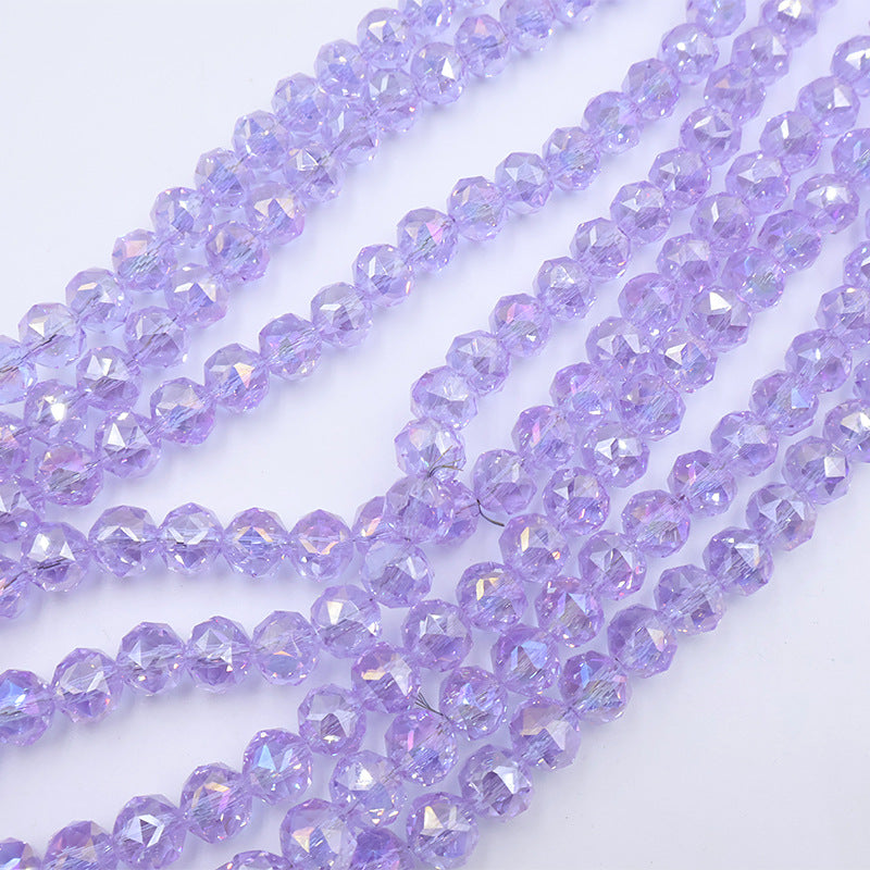 10mm Round Glossy Glass Beads - Transparent AB Series