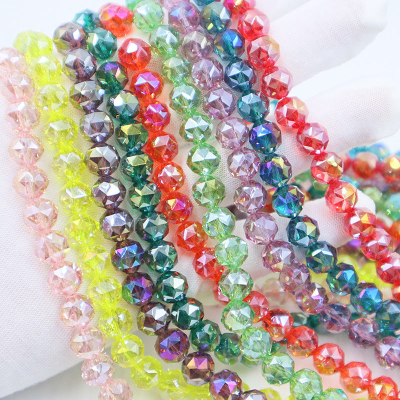 10mm Round Glossy Glass Beads - Transparent AB Series