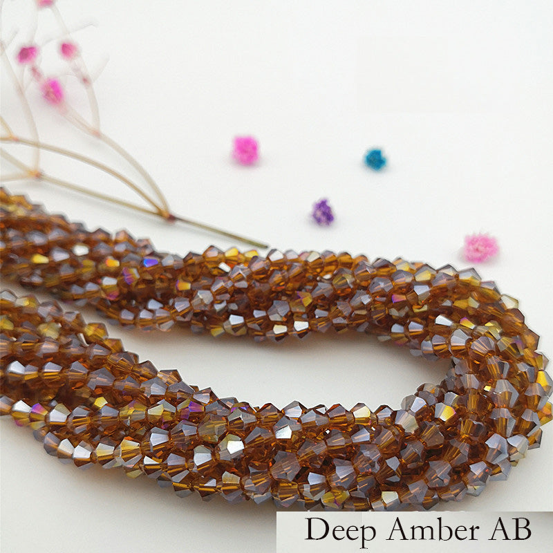 4mm Bicone Crystal Beads - Yellow Family