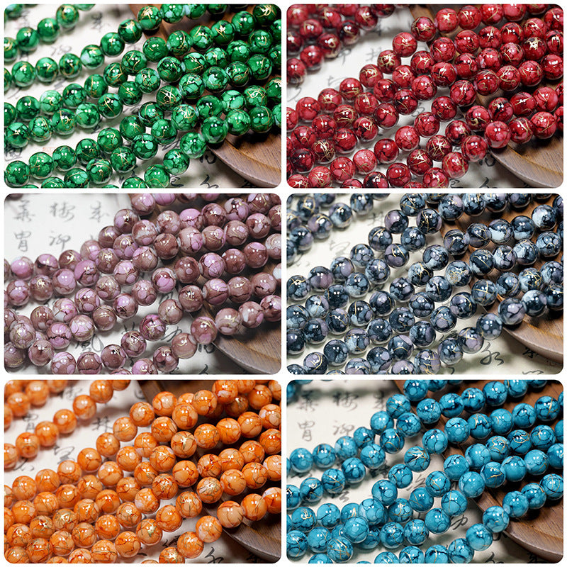 10MM Golden Thread Porcelain Beads