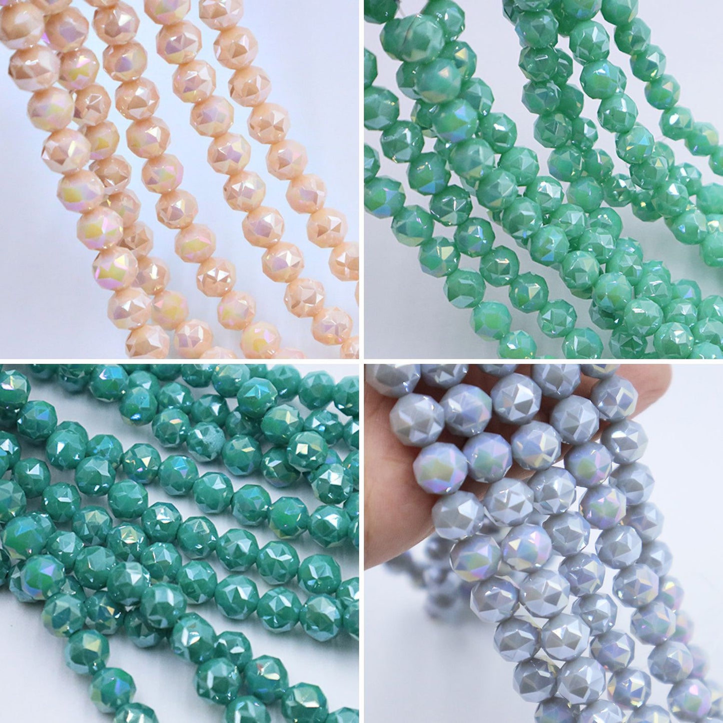 10mm Round Glossy Glass Beads - Porcelain Series