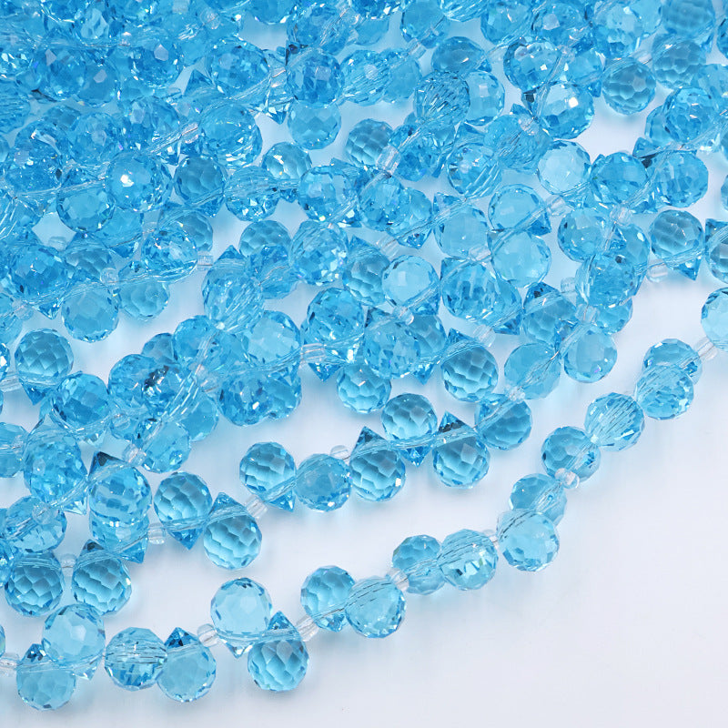 8MM Teardrop Faceted Beads - Blue Family