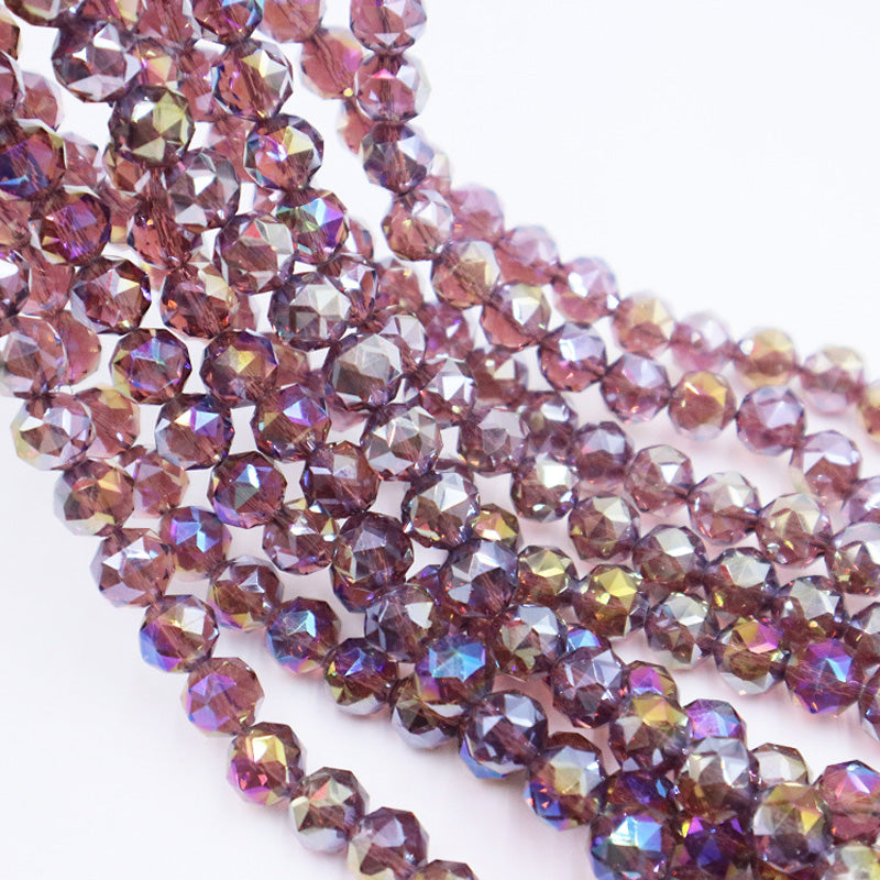 10mm Round Glossy Glass Beads - Transparent AB Series