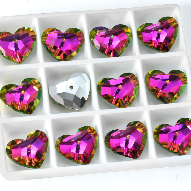 18MM Heart Shape Faceted Crystal Beads