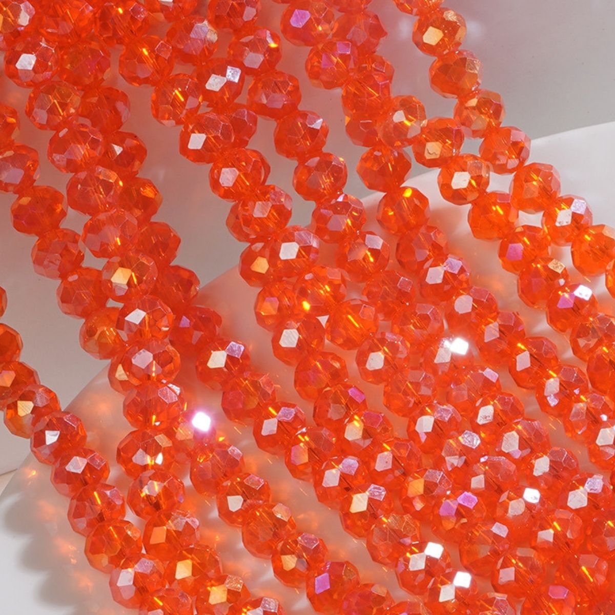 10 Strands 4/6/8mm Rondelles Briolette Beads - Transparent Crystal AB Series