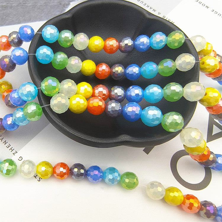 8mm 96 Faceted Jade Rainbow Disco Crystal