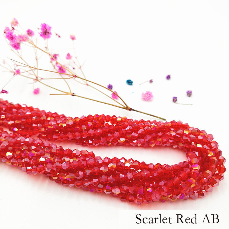 4mm Bicone Crystal Beads - Red Family