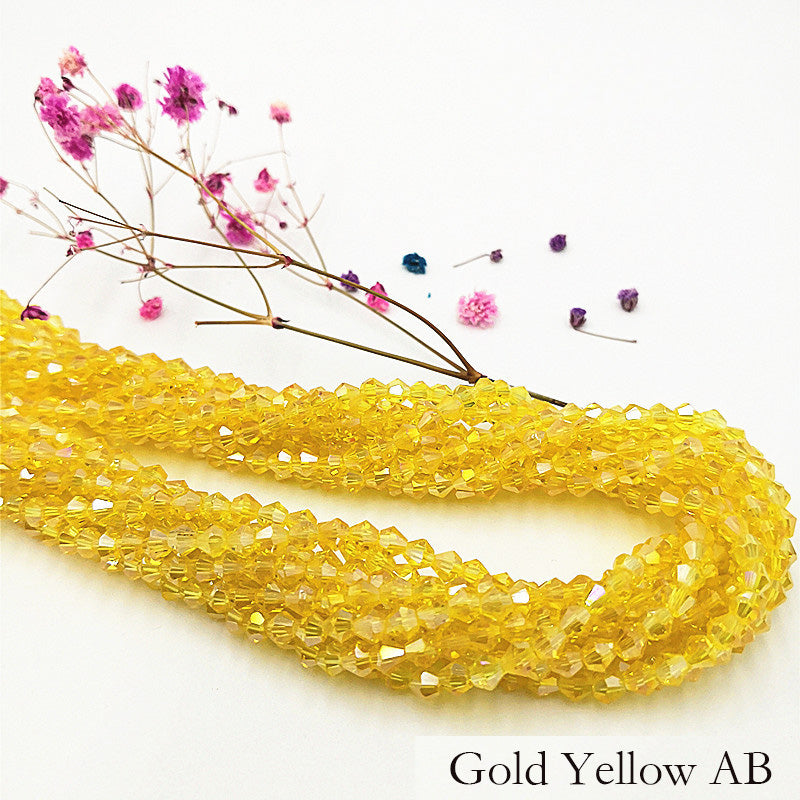 4mm Bicone Crystal Beads - Yellow Family