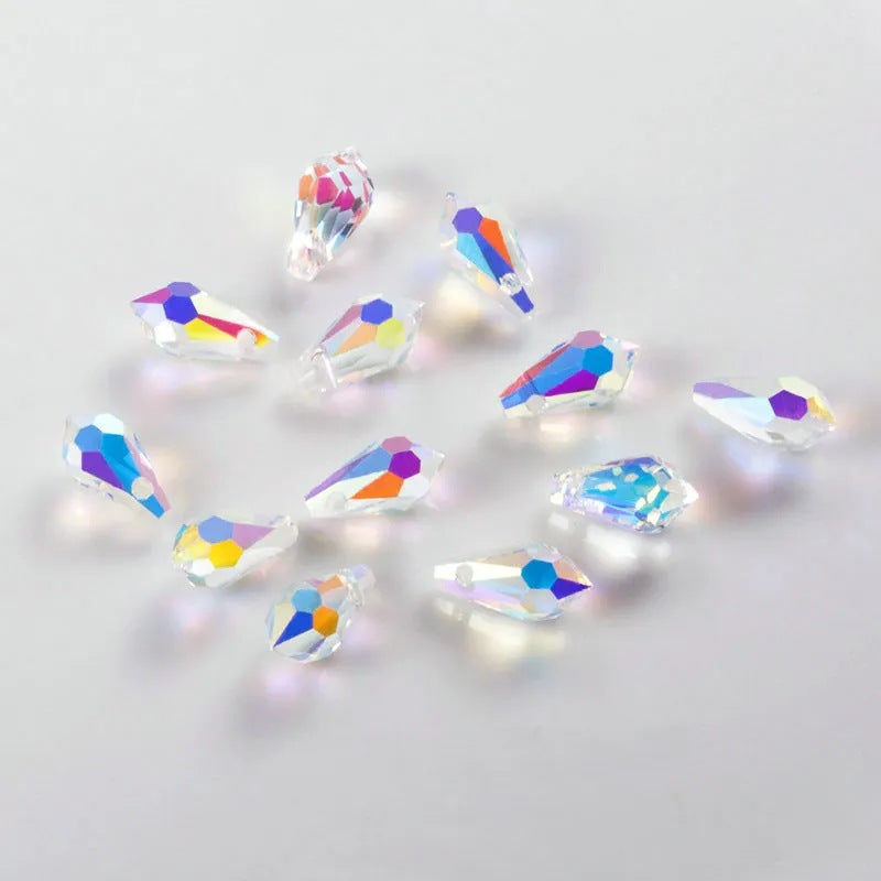 11MM Teardrop Crystal AB Faceted Beads