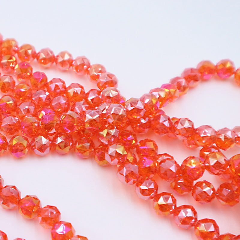 10mm Round Glossy Glass Beads - Transparent AB Series