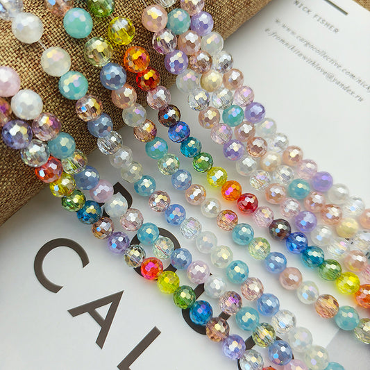 8mm 96 Faceted Jade Rainbow Disco Crystal