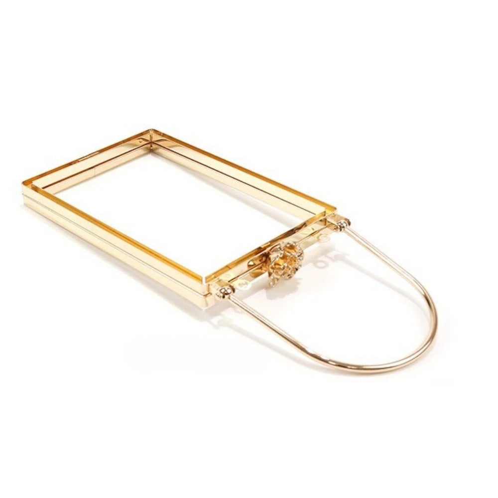 18cm Vertical Metal Purse Frame with Handle