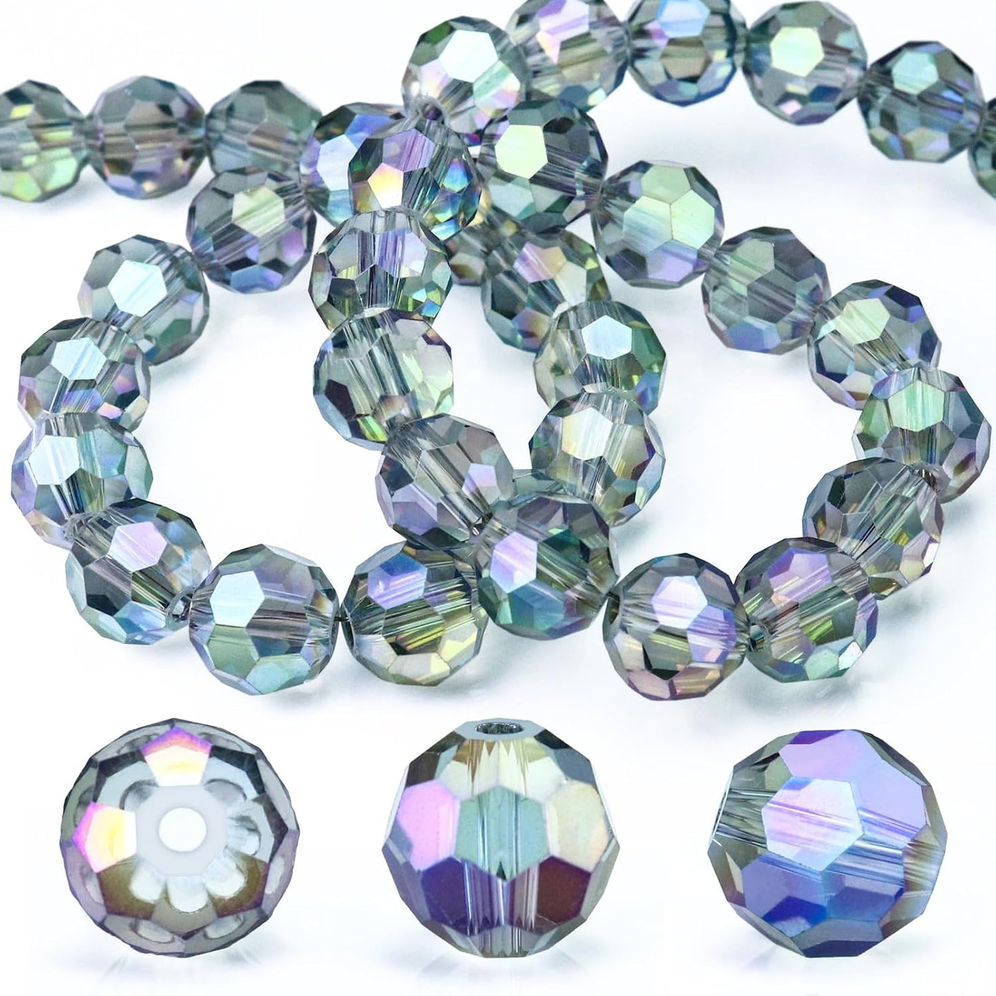 10 Strands 4/6/8mm Rondelles Briolette Beads - Colorful Crystal Series