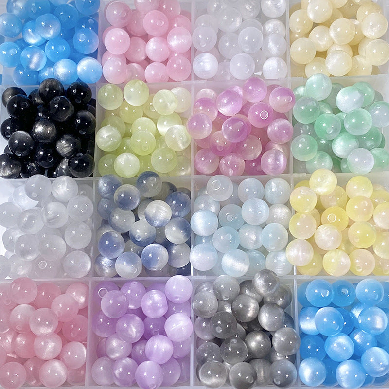 8MM Cat Eye Resin Loose Beads