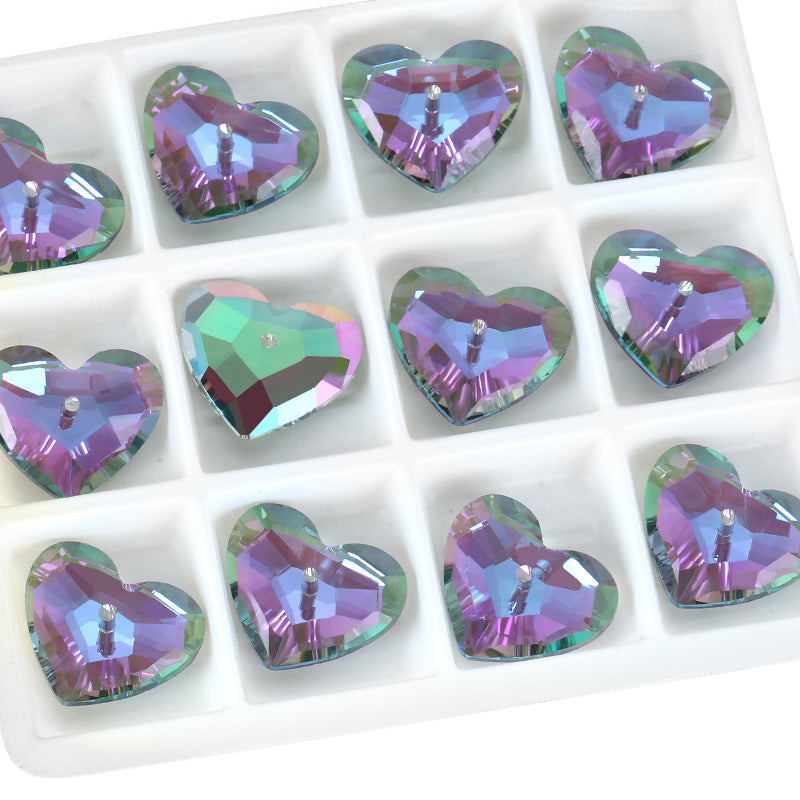 18MM Heart Shape Faceted Crystal Beads