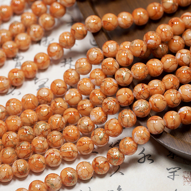 10MM Golden Thread Porcelain Beads