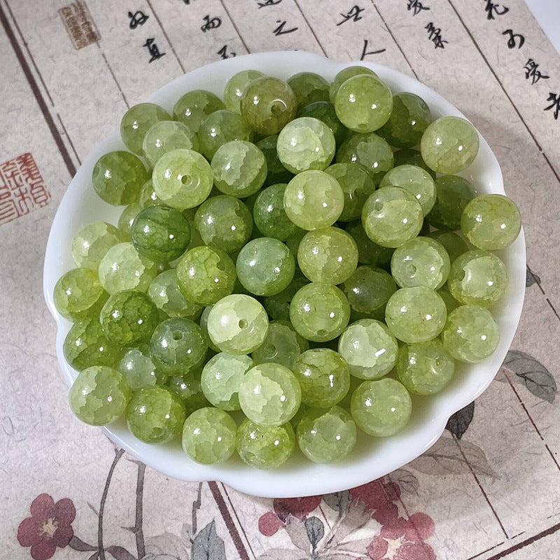 10mm Jade Crackle Glass Beads