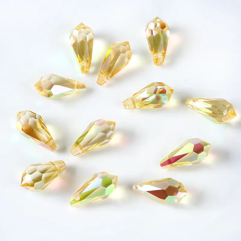 11MM Teardrop Crystal AB Faceted Beads