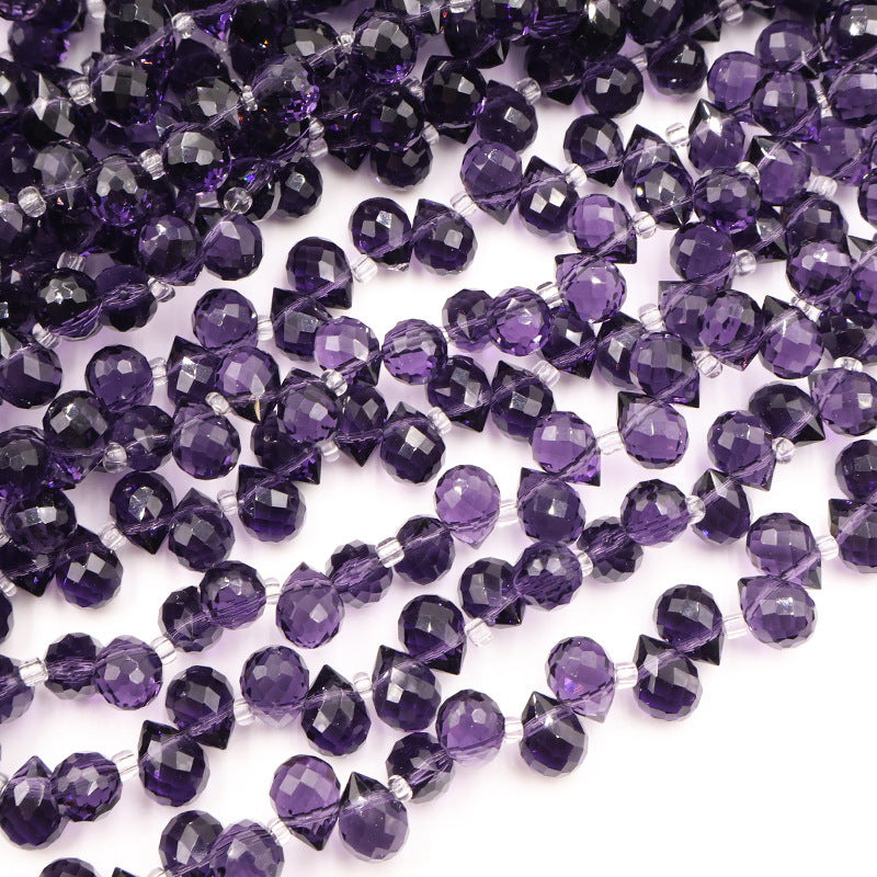 8MM Teardrop Faceted Beads - Purple Family