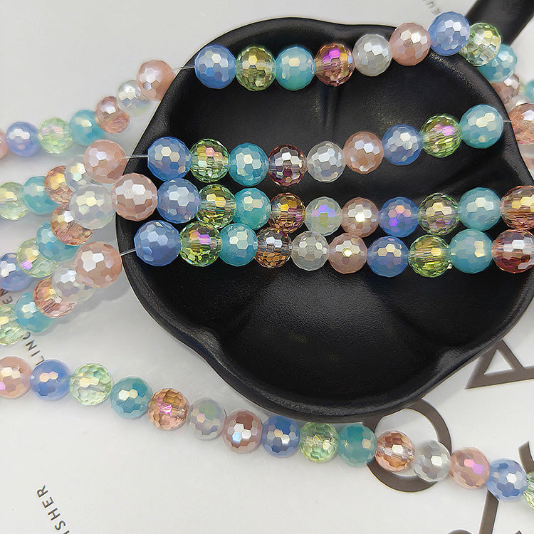 8mm 96 Faceted Jade Rainbow Disco Crystal