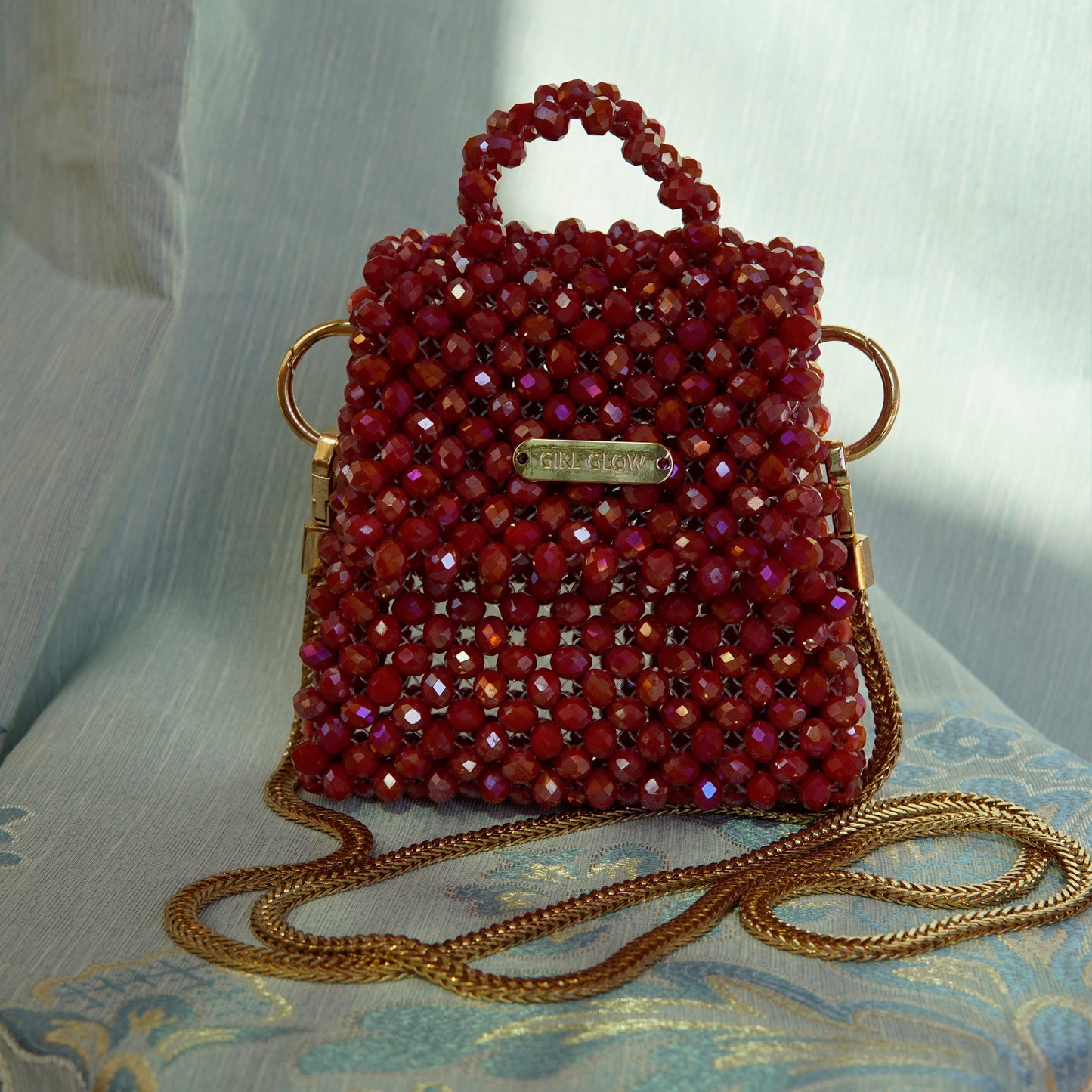 Bolsa de cuentas rojas