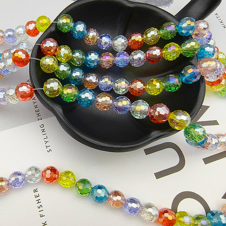 8mm 96 Faceted Jade Rainbow Disco Crystal