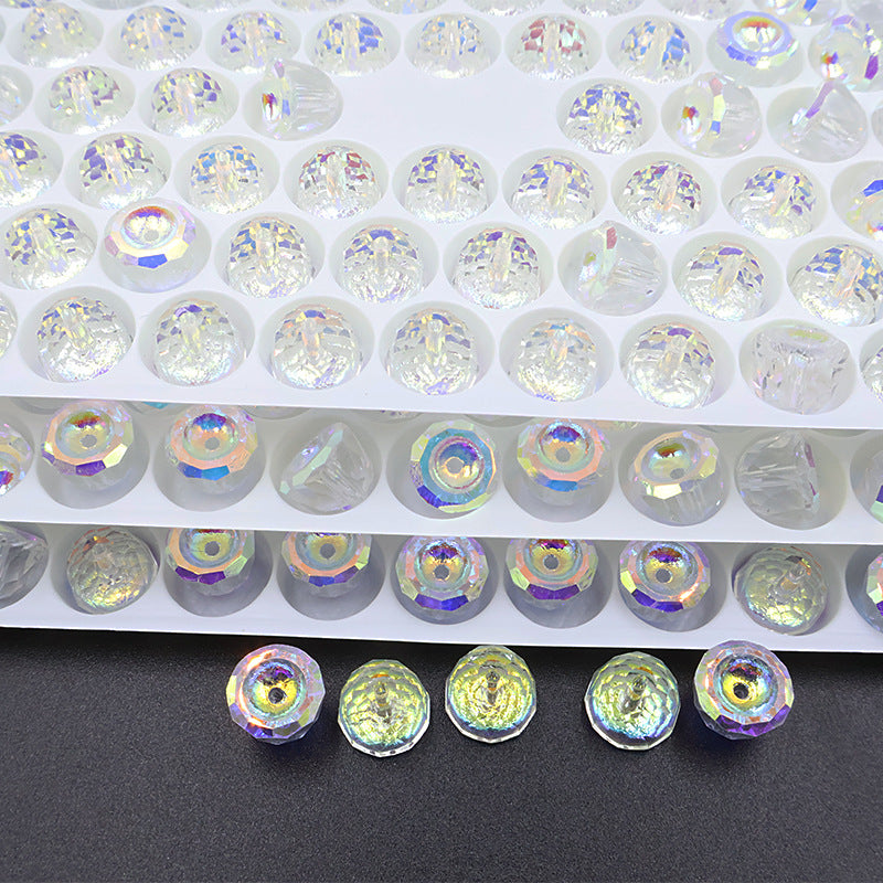 10pcs 8mm Bell-Shaped Iridescent Beads - Candy Color Series