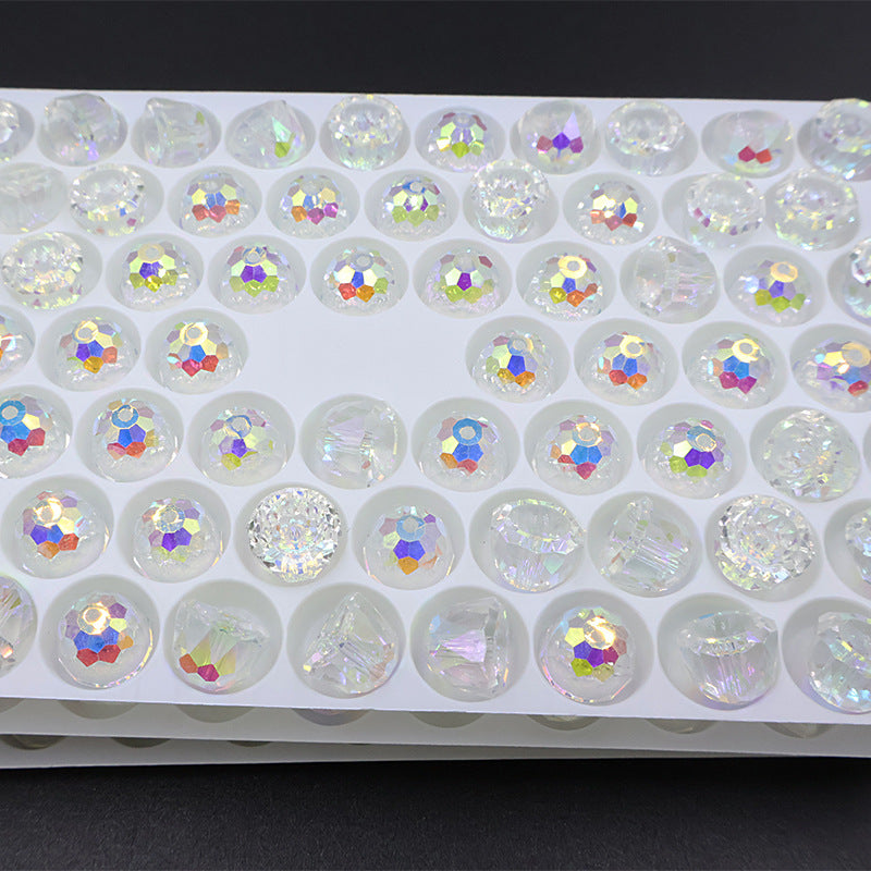 10pcs 8mm Bell-Shaped Iridescent Beads - Candy Color Series