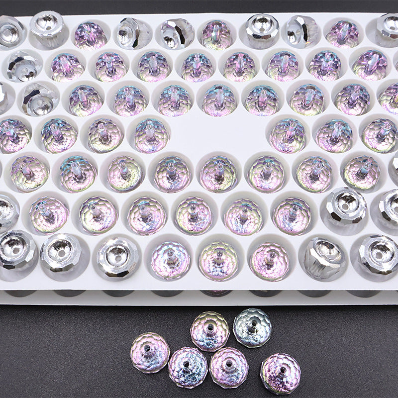 10pcs 8mm Bell-Shaped Iridescent Beads - Candy Color Series