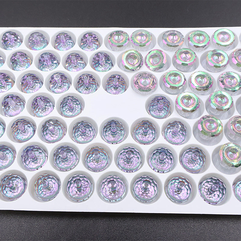 10pcs 8mm Bell-Shaped Iridescent Beads - Candy Color Series