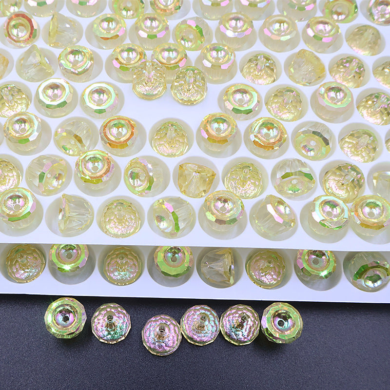 10pcs 8mm Bell-Shaped Iridescent Beads - Candy Color Series