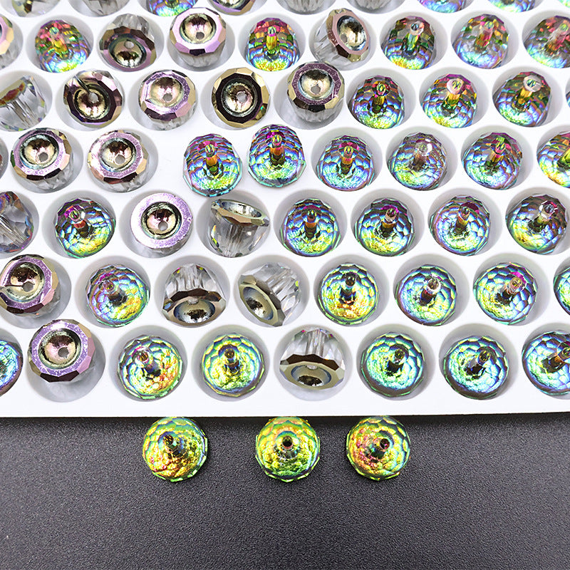 10pcs 8mm Bell-Shaped Iridescent Beads - Candy Color Series