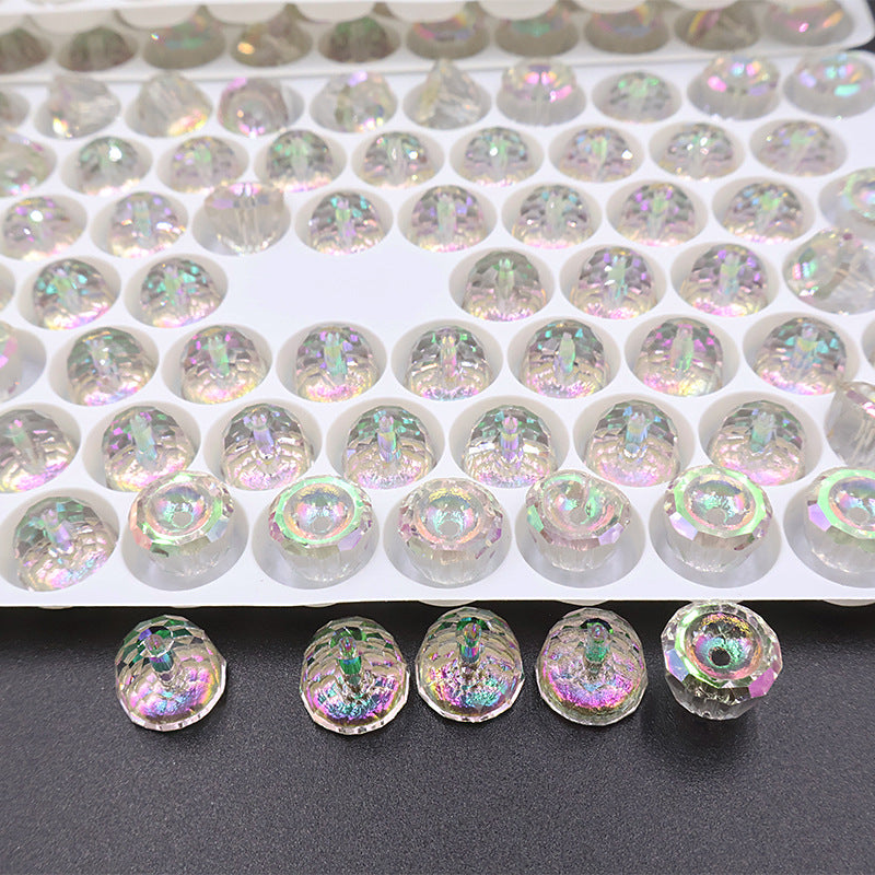 10pcs 8mm Bell-Shaped Iridescent Beads - Candy Color Series