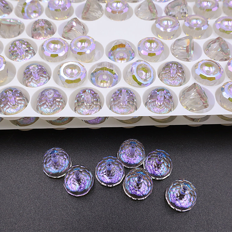 10pcs 8mm Bell-Shaped Iridescent Beads - Candy Color Series