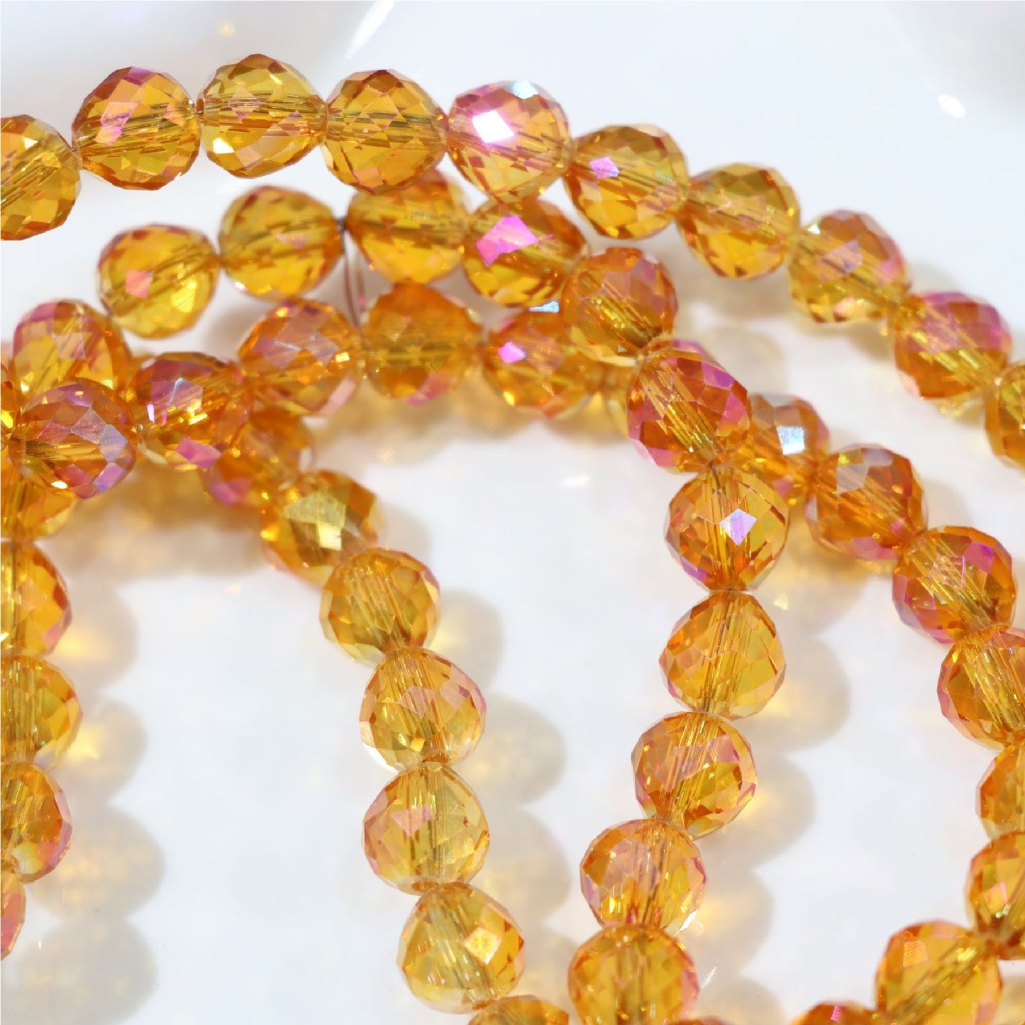 8/10mm Fat Teardrop Strawberry Crystals Beads