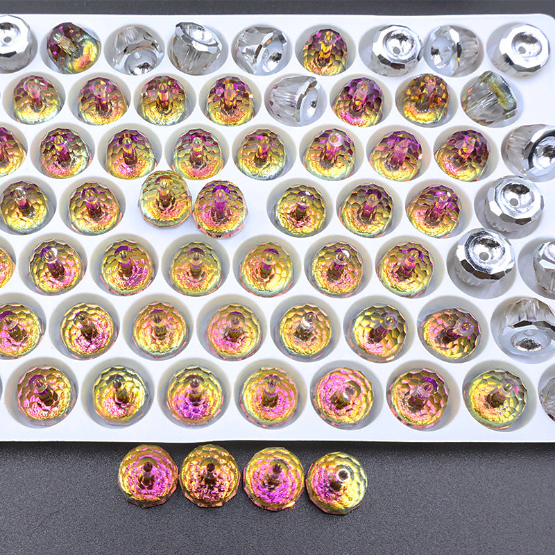 10pcs 8mm Bell-Shaped Iridescent Beads - Candy Color Series