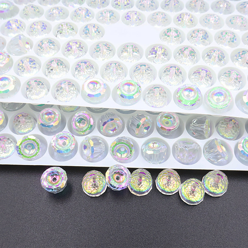 10pcs 8mm Bell-Shaped Iridescent Beads - Candy Color Series