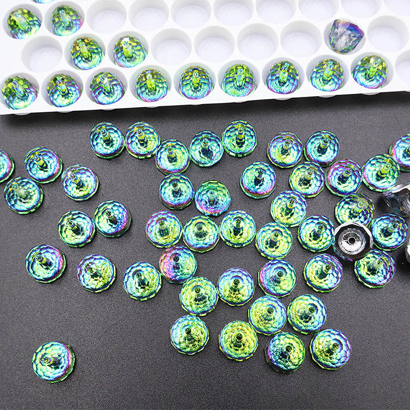 10pcs 8mm Bell-Shaped Iridescent Beads - Candy Color Series