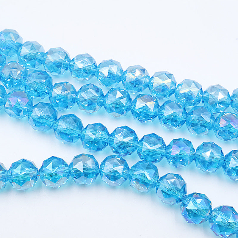 10mm Round Glossy Glass Beads - Transparent AB Series