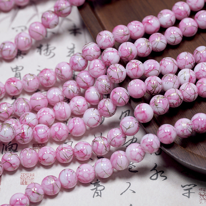 10MM Golden Thread Porcelain Beads