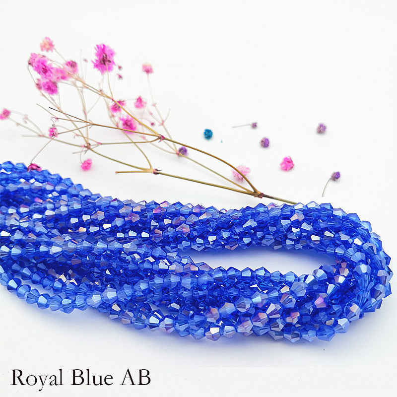 4mm Bicone Crystal Beads - Blue Family