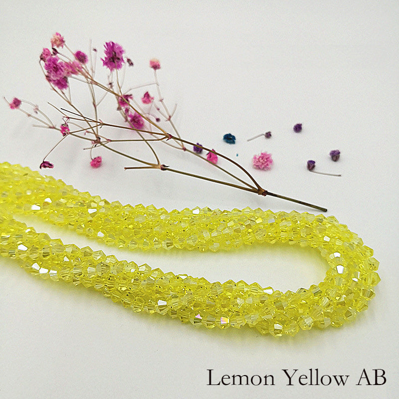 4mm Bicone Crystal Beads - Yellow Family